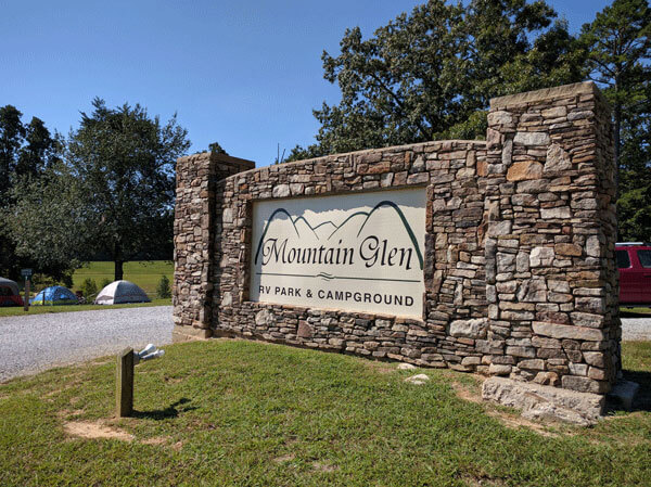 Mountain Glen RV Park Pikeville TN entrance